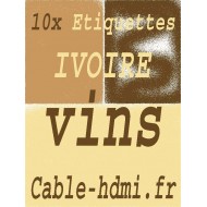 10 Feuilles Ivoire autocollantes, Adhésif Bouteille vin