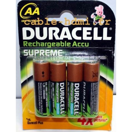 Piles rechargeables DURACELL AA NiMH 2450mAh - BRICOCHANOUX