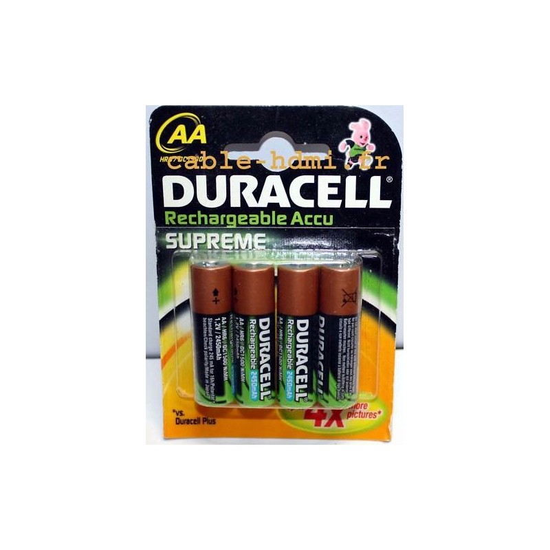 Piles rechargeables DURACELL AA NiMH 2450mAh - BRICOCHANOUX