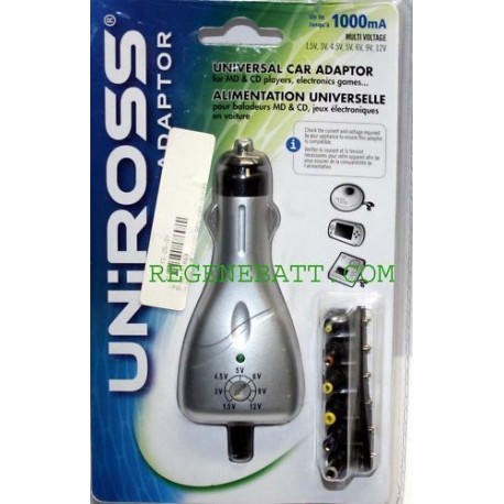 Alimentation universelle 12v 1000mA allume cigare